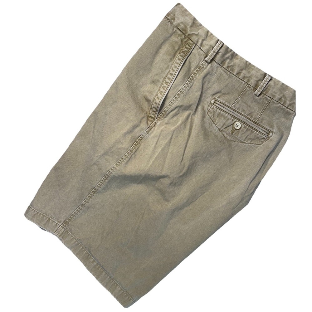 Peter Millar Winston Washed Twill Shorts Men's 38 100% Pima Cotton 9" Dark Khaki